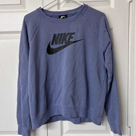Nike Tops - Nike Light Blue Crewneck Sweatshirt with Black Logo